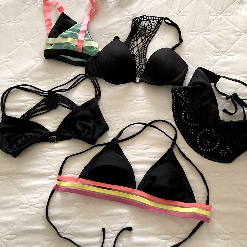 Lot of 5 bikini tops sizes xsmall and small